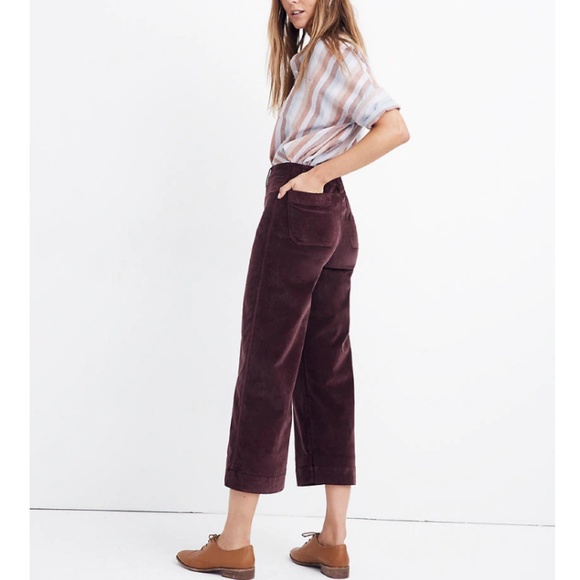 Madewell Pants - NWT Madewell Emmett Wide-Leg Crop Pants Velveteen